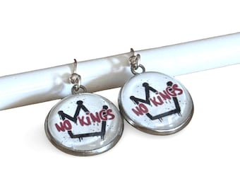 No Kings Earrings: Political Jewelry, Leftist Earrings