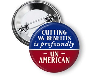Support Veterans Pin Save the VA Button Political Protest  Pins Pinback Button B425