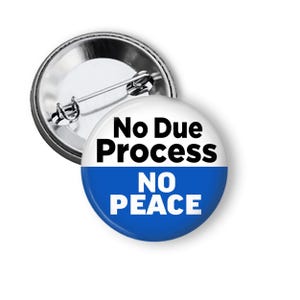 No Due Process No Peace Protest Buttons: Immigrant Rights, Political Pins or Fridge Magnets B480