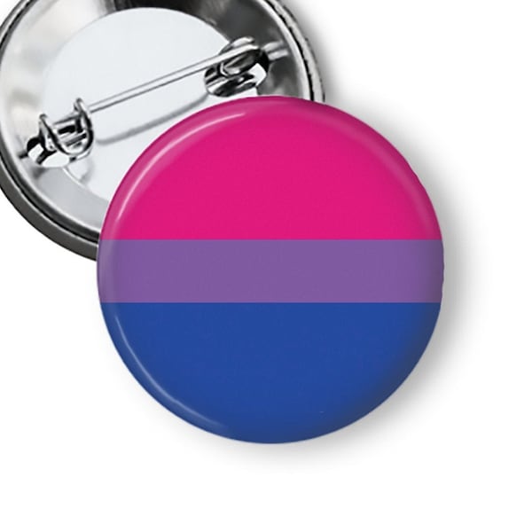 Bisexual Pride Flag Pin LGBTQ Pinback Button B10