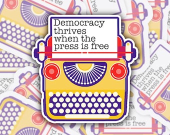 Journalism Sticker: Freedom of the Press Decal,  Free Press Sticker, Protect Journalists Gift S5