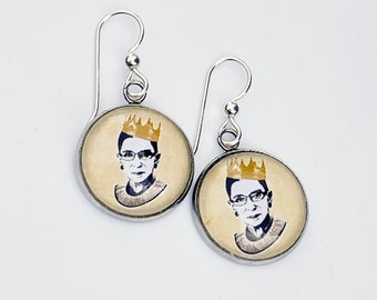 RBG Jewelry Pro Roe Earrings Feminist Gift Sterling Silver or Hypoallergenic Wires