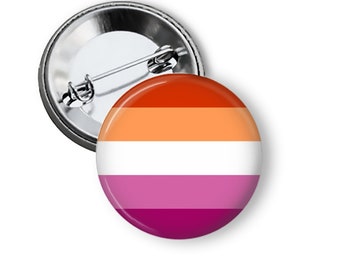 Lesbian Flag LGBTQIA Pride Pin Pinback Button B50