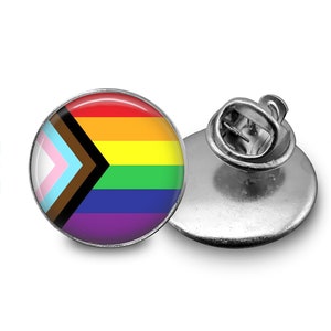 Trans Inclusive Progress Pride Gay Rainbow LGBTQ Gift Lapel Pin