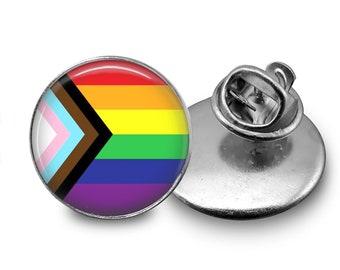 Trans Inclusive Progress Pride Gay Rainbow LGBTQ Gift Lapel Pin