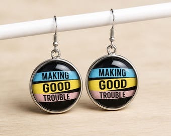 Making Good Trouble Earrings | Activist Jewelry, John Lewis Inspired