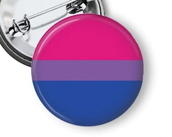 Bisexual Pride Flag Pin LGBTQ Pinback Button B10