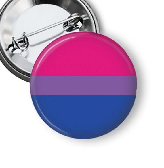 Bisexual Pride Flag Pin LGBTQ Pinback Button B10