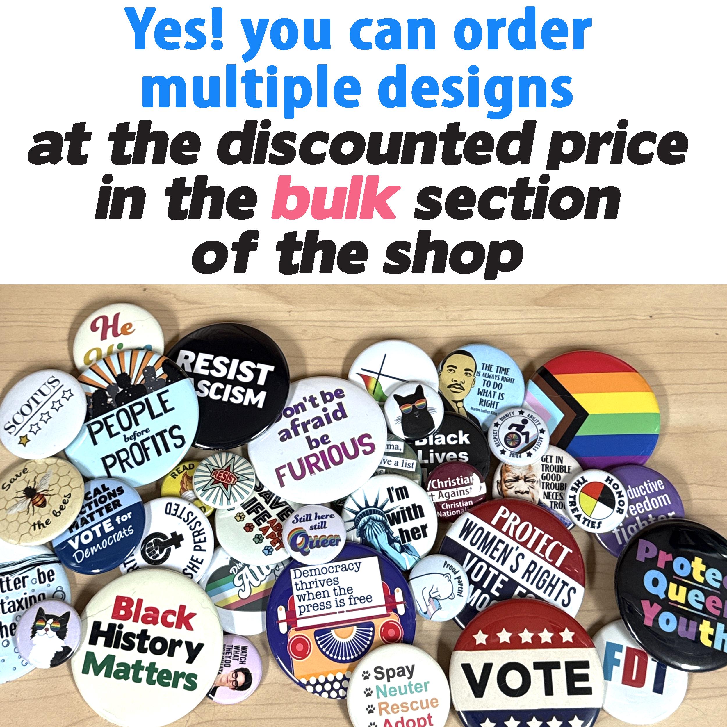 No Kings Protest Buttons: Anti Trump Buttons, Leftist Pins & Fridge ...