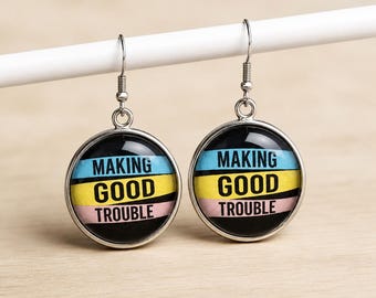 Making Good Trouble Earrings | Activist Jewelry, John Lewis Inspired