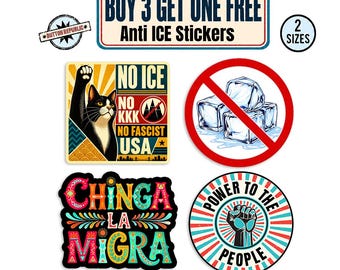 Anti Ice Sticker Set of 4, Political Stickers, Anti Fascist Protest Stickers, Activist Decals, Power to the People