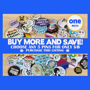 Feminist LGBTQ Pride Pins: Protest Campaign Buttons (One Inch)