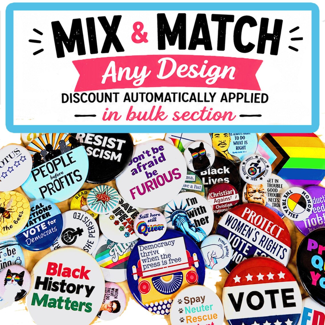 Voting Pin Design Voting Rights Pin Vote Campaign Buttons When We Vote Democracy Wins ...
