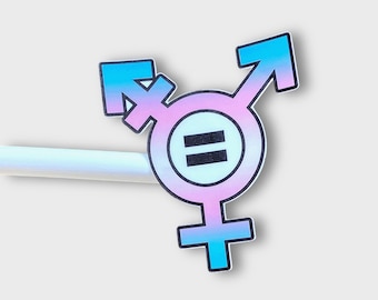Trans Sticker With Trans Flag Colors LGBTQ Stickers for  Laptops Bottles Phones Flasks S178