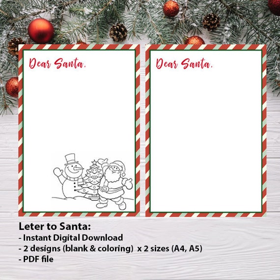 Letter to Santa Christmas Printable Letter From Santa Blank