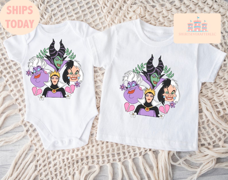 Camisa Happy Villaintine Day, camisa Disney Villains, camisa de San Valentín Villanos, camisa de San Valentín Cruella Cruella Hook Maléfica, camisa de Disney imagen 2