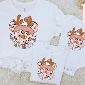 Merry mama, Merry Mini, Matching christmas holiday Family, Mama and minin retro, jolly mama jolly mini, minnie christmas shirt