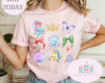 Ariel24, chemise petite sirène pour femmes, chemise Ariel petite sirène pour femmes, chemise sirène Ariel, chemise ariel disney, chemise sirène pour filles