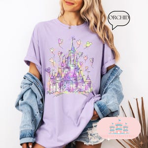 Comfort Color® Blue Coquette Bow Disney Castle Coquette Top, Magic Kingdom Shirt, Disney Coquette Bow Shirt, Disney Floral Shirt, Girls Trip