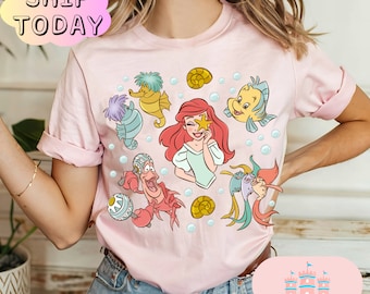 Ariel18, chemise petite sirène pour femmes, chemise Ariel petite sirène pour femmes, chemise sirène Ariel, chemise ariel disney, chemise sirène pour filles