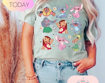 Disney Stitch Aquarell Shirt, Disney Aquarell Schloss Shirt, Disney Trip T-Shirt, Disney Schloss Shirt, Disney Urlaub T-Shirt, Magic Kingdom T-Shirt