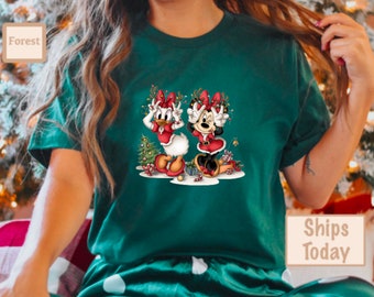 Vintage Minnie Daisy Christmas Shirt, Retro Disney Christmas Shirt, Disney Christmas Friends Shirt, Disneyland Shirt