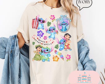 Camisa Comfort Color® Stitch, camisa de Disney Stitch, camisa de extraterrestre azul, camisa de Magic Kingdom, camisa de Lilo y Stitch