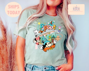 Disney Epcot Shirt, Vintage Epcot 1982 Shirt, Vintage Disney Shirt, Mickey And Friends, Epcot Trip Shirt, Disney family trip matching shirt