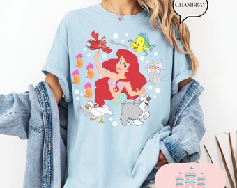 Comfort Color® shirt, Retro Disney Ariel Princess Shirt, Princess Shirt, Disney Trip T-Shirt, Disney Princess, Little mermaid shirt