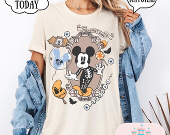 Mickey Mouse Halloween Skeleton Shirt, Halloween Matching Shirt, magical halloween shirt, mouse halloween shirt