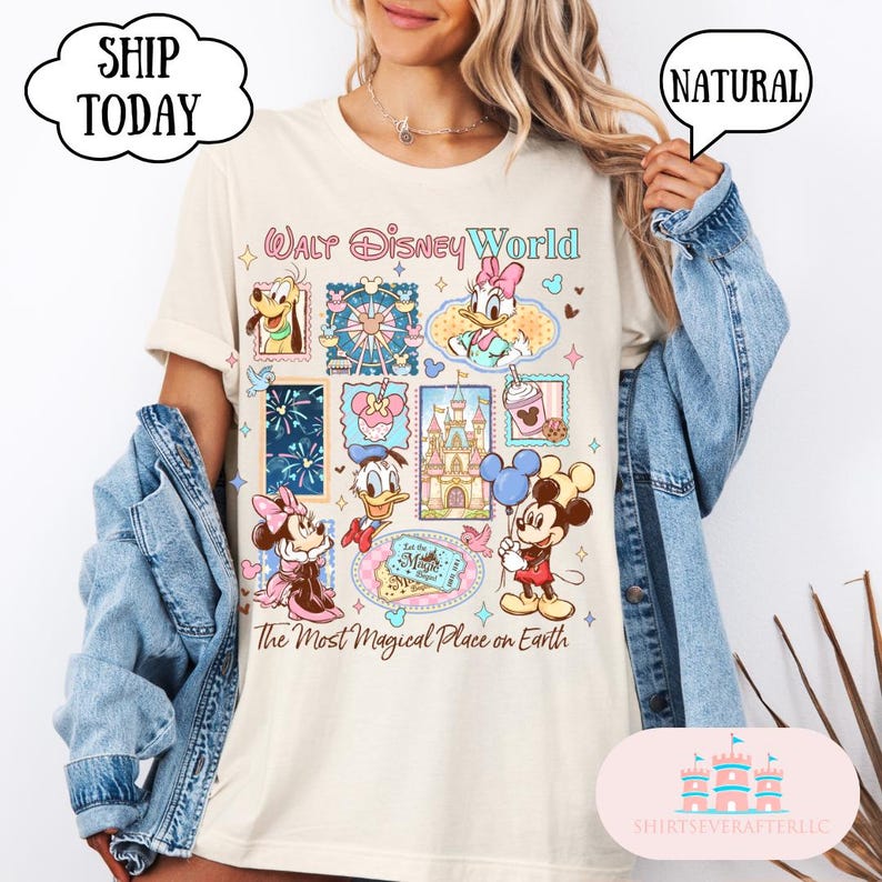 Camiseta vintage de Walt Disneyland, camisetas retro de Mickey y sus amigos, camiseta de Walt Disneyland, camisetas de viaje de Disney 2026 imagen 3