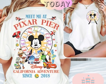 Vintage Pixar Pier Disneyland Shirt, Disneyland Pixar Fest 2024 Shirt, Meet me at Pixar Pier Disney Pixar Characters, Disneyland Trip Shirt