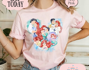 Ariel19, chemise petite sirène pour femme, chemise Ariel petite sirène pour femme, chemise sirène Ariel, chemise ariel disney, chemise sirène pour fille