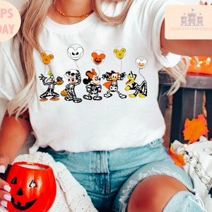 Halloween Party Dancing Skeleton Shirt Skeletons Happy Halloween Tshirt, Comfortable Tee Halloween Shirt Tee, Mickey halloween shirt, minnie
