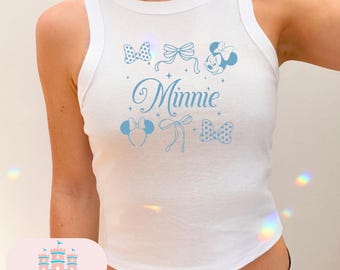 Minnie mouse Cropped Tank, Magic kingdom Cropped Tee, Magic Kingdom Shirts, Womens cropped shirt