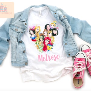 Disney princess shirt, Jasmine shirt, princess belle shirt, princess ariel shirt, princess snow white shirt, tiana shirt, aurora shirt,