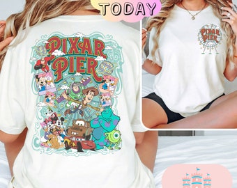 Vintage Pixar Pier Disneyland Shirt, Disneyland Pixar Fest 2024 Shirt, Meet me at Pixar Pier Disney Pixar Characters, Disneyland Trip Shirt