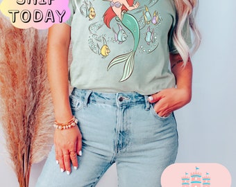 Ariel7, chemise petite sirène pour femmes, chemise Ariel petite sirène pour femmes, chemise sirène Ariel, chemise ariel disney, chemise sirène ariel pour filles