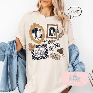Camicia a quadri Comfort Color® Mickey, camicia retrò Disneyland Mickey, camicia Topolino, camicia con snack Mickey