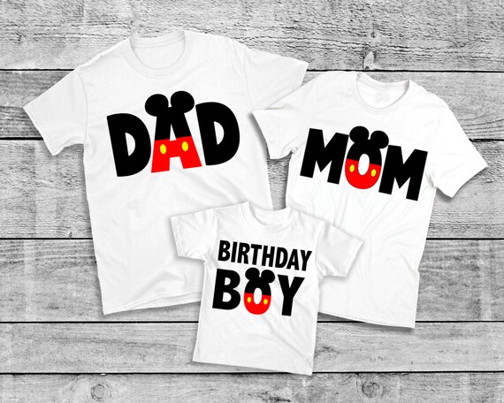 Mickey Mouse Birthday Shirt Boy Family 