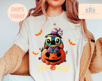 Halloween Stitch Trick Or Treat T-Shirts, Disney Halloween Sweatshirt, Disneyland Shirt, Halloween Shirt, Halloween Stitch, Stitch Horror