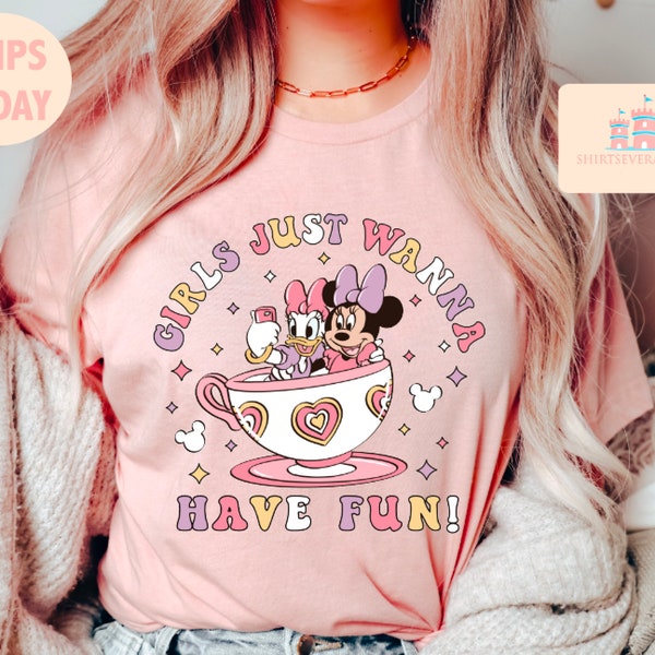 Camicia estiva Disney Minnie Daisy, Le ragazze vogliono solo prendere il sole, Camicia Besties Disney, Camicia Disneyworld, Camicia estiva Disney