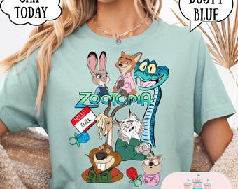 Disney Zootopia Charaktere Shirt, Nick Wilde Judy Hopps Shirt, Disney Familien Reise Shirt, Zootopia Mickey Ballons T-Shirt