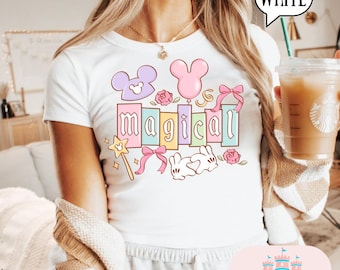 Camiseta de bebé de Mickey y Minnie, camiseta de bebé de Magic Kingdom, camisetas de Magic Kingdom, camiseta de bebé para mujer, camiseta de parque, top corto