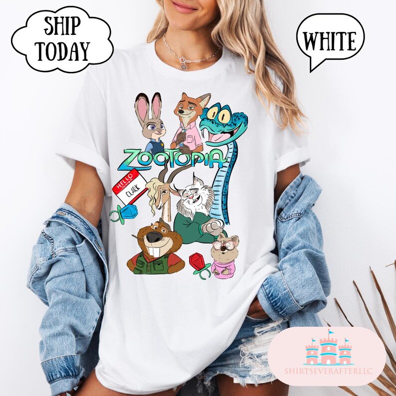 Zootopia Merch Disney Zootopia Characters Shirt, Nick Wilde Judy Hopps Shirt, Disney ...