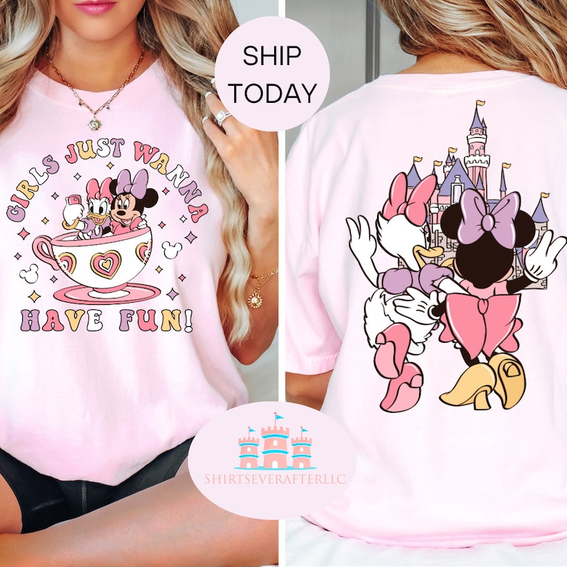 Disney Minnie Daisy Summer Shirt, Girls Just Wanna Have Sun, Disney Besties Shirt, Disneyworld Shirt, Disney Summer Shirt image 1