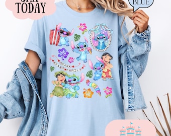 Disney Stitch Aquarell Shirt, Disney Aquarell Schloss Shirt, Disney Trip T-Shirt, Disney Schloss Shirt, Disney Urlaub T-Shirt, Magic Kingdom T-Shirt