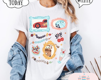 Camiseta de relámpago retro, camiseta de autos antiguos, camiseta de cumpleaños con temática de autos, camiseta de grúa, camiseta para niños, camisetas a juego, camisetas de parque, camiseta grupal