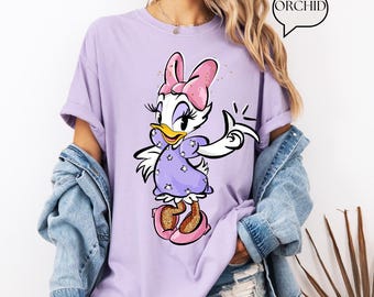 Camisa retro Daisy Duck de Comfort Color®, camisa de viaje Daisy Duck, camisa Daisy, camisa de viaje de Disney Girl, camisa de vacaciones de Disney