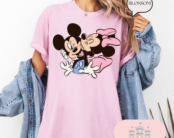 Camisa Comfort Color® Vintage Mickey y Minnie Valentine Comfort Colors, camisa Disneyland Love, sudadera para el día de San Valentín